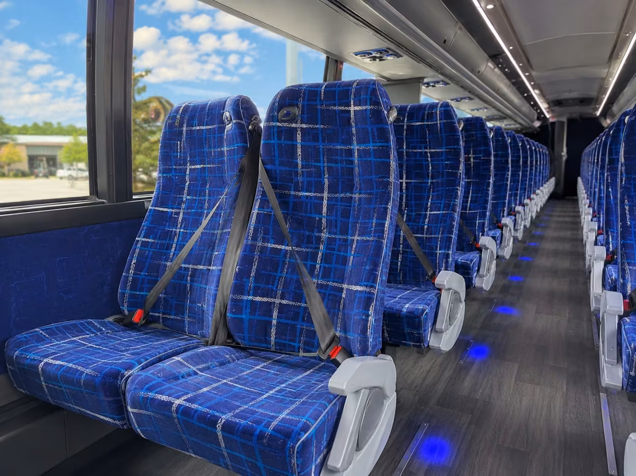 56 passenger charter bus inside